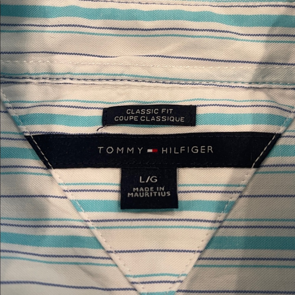 Tommy Hilfiger Preppy Striped Cotton Button Down Shirt Size L - Picture 7 of 7